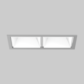 SASSO 100 square downlight trim 2 lamps