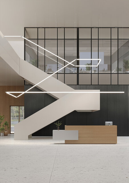 Visualisation foyer open staircase