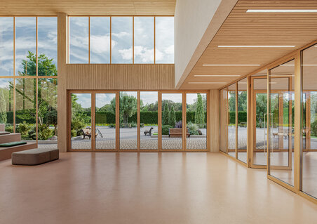 Naturalistic elements school foyer