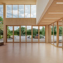 Naturalistic elements school foyer