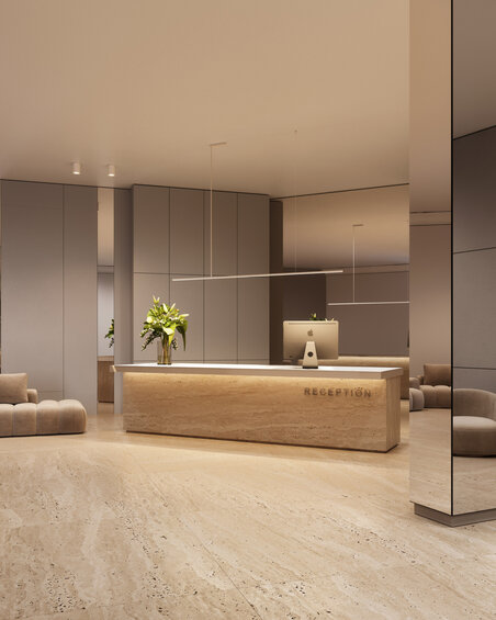 Marble reception area