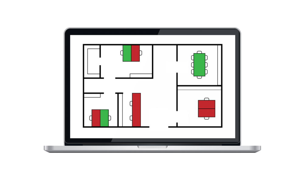 Flächennutzung: Erfahren Sie, welche Räume am häufigsten genutzt werden und welche regelmäßig leerstehen. So lassen sich Kapazitäten besser überblicken und Projekte wie Desk Sharing effektiv realisieren.