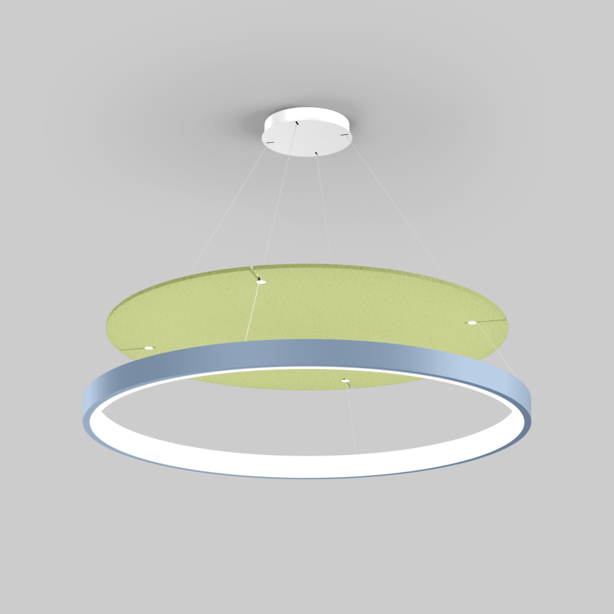 INO 1200 circle acoustic luminaire mounted