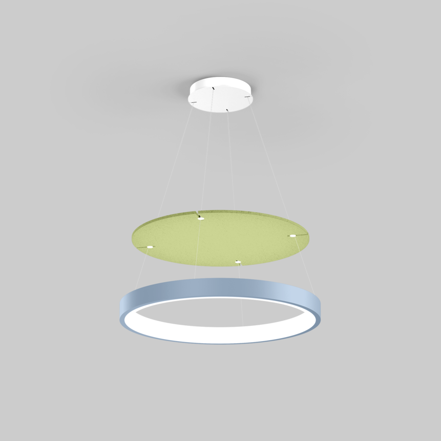 INO 700 circle acoustic luminaire mounted