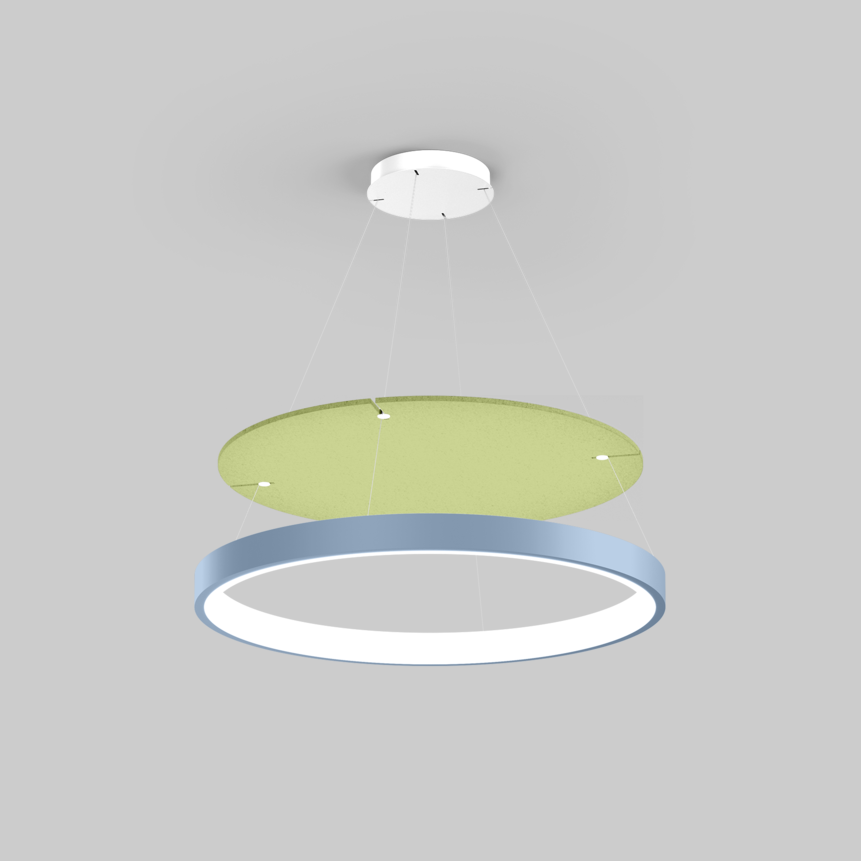INO 900 circle acoustic luminaire mounted